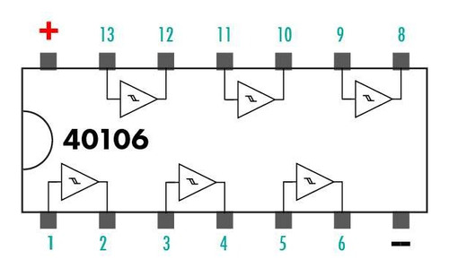 Circuito Integrado 40106 Cmos Schmitt Hex Trigger Pack X10 U