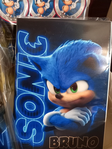 Pack Bolsa Personalizada , Libro +burbujero+colores Sonic !