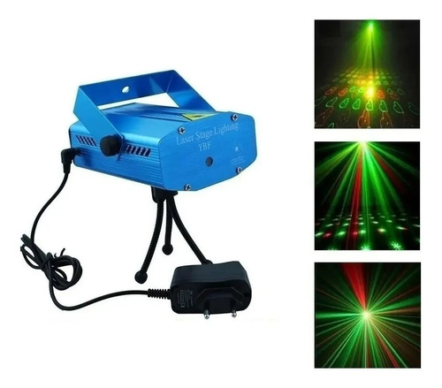 Mini Proyector Laser Bicolor Multipunto Audio Ritmico Tripie