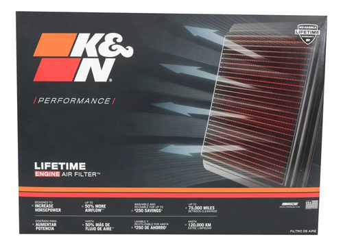Filtro Ar K&n 33-3022 - Jaguar F-type 2.0 / 2020 2021 2022