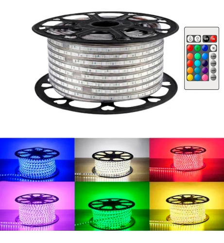 Tira Led Rgb 5050 25mts Seccionable Cubierta De Silicona Hee