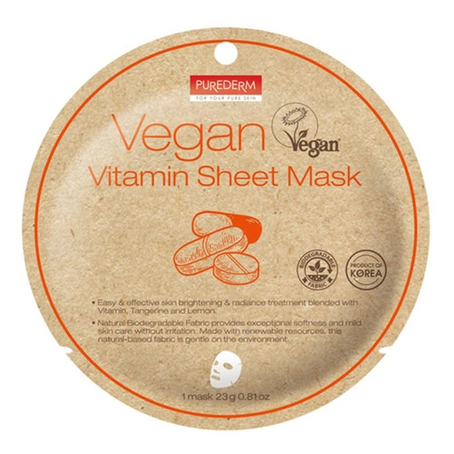 Purederm Mascara Facial Vegana Con Vitamina C X 1 Unidad