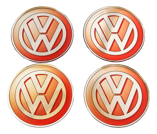 Adesivo Emblema Roda Resinado Volkswagen 48mm Vermelho Cl25