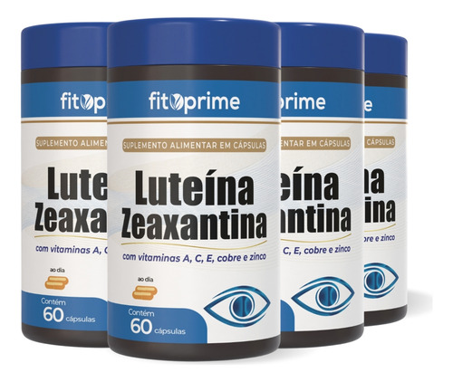 Kit 4x Luteína 20mg + Zeaxantina 3mg Vitaminas A C E Zinco