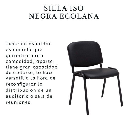Silla Visita Iso Tapizada Ecocuero Recepción Cacino