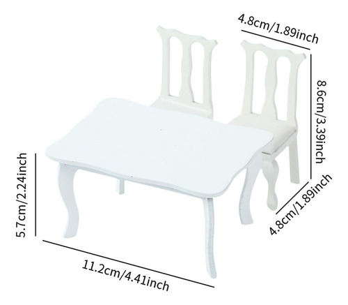 1:12 Juego De Mesa Y Silla De Casa De Muñecas, Manualidades