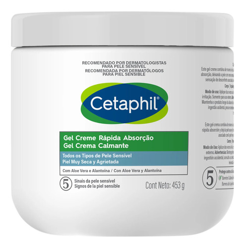 Gel Creme Rápida Absorção Com Aloe Vera Cetaphil 453g