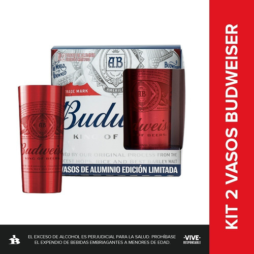 Kit 2 Vasos Budweiser