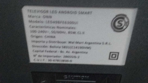 Tv.led Smart 49 Marca Onn.para Repuesto