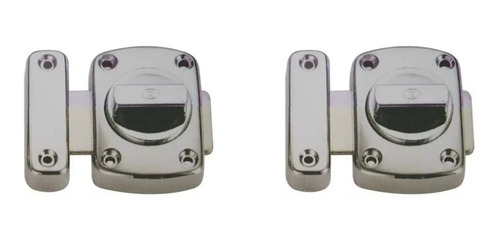 Imagen 1 de 3 de Combo 2x Cerrojo Zamak 55mm X 55mm Satinado Soprano
