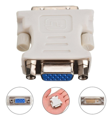 Adaptador Convertidor De Dvi 24+1 Macho A Vga Hembra