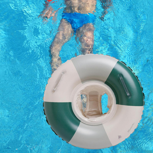 Anillo De Natación Para Bebé, Asiento Verde Con Costuras