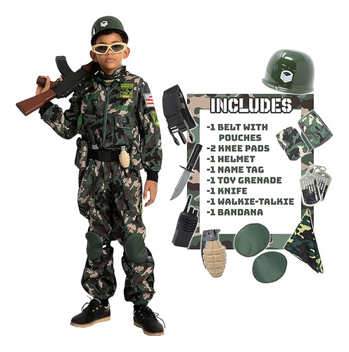Disfraz Soldado Camuflaje Para Niños Disfraz Halloween Juego