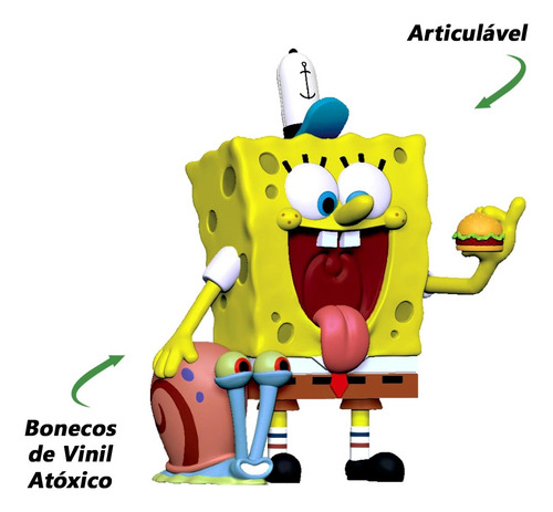 Coleção 3 Fandom Bob Esponja Plankton Sandy Edição 25 Anos