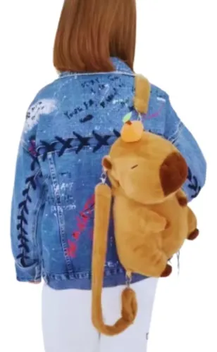 Mochila De Felpa Capibara Kawaii Para Niños Unisex