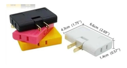 Imagen 3 de 7 de Adaptador Triple Enchufe Plano Giratorio