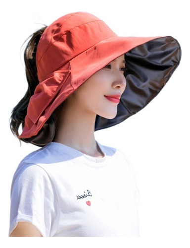 Gorra De Sol For Mujer Upf 50+, Gorra Roja Ropa For Play [u]