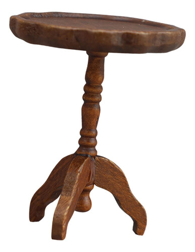 1:12 Simulación De Mesa De Casa De Muñecas Marrón Oscuro
