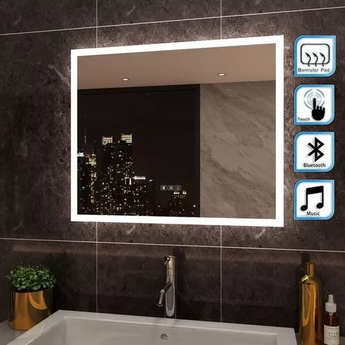 Espejo Inteligente Smart Luz Led Bluetooth 90 X 70 Cm Baño