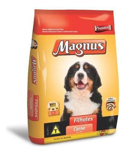 Alimento Magnus Premium para cão filhote de raça média e grande sabor carne em sacola de 10.1kg