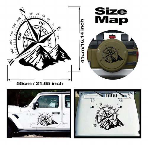 Pegatina Lateral Compass Mountain Dec Para Coche Todoterreno