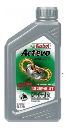 1 Aceite Para Moto Castrol Actevo 20w50 1 Litro