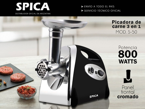 Imagen 3 de 10 de Picadora De Carne Eléctrica Moledora Spica S-20 Embutidora
