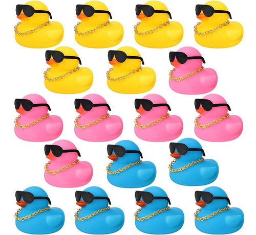 18 Pcs Mini Rubber Ducks Baby Shower Tiny Rubber Ducks Bulk 