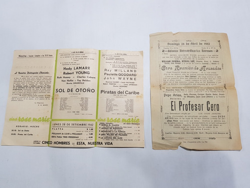Imagen 9 de 9 de Antiguos Programas De Cine Lote X 9 Mag 59604