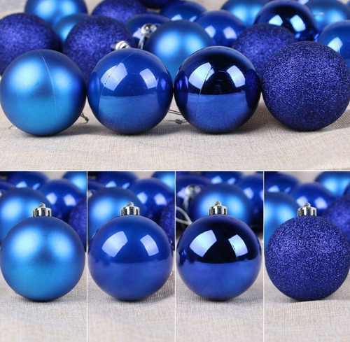 12 Esferas Plásticas Paquete Colores Navideños
