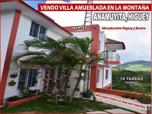 Vendo Villa 2 Niveles,  Amueblada Y  En La Montaña De  Anamuyita, Higuey