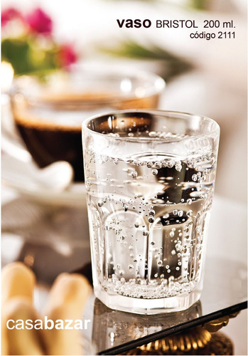 Imagen 4 de 7 de Vaso Vidrio Bristol Soda 200 Ml Nadir Cod.2111 X24 Unidades