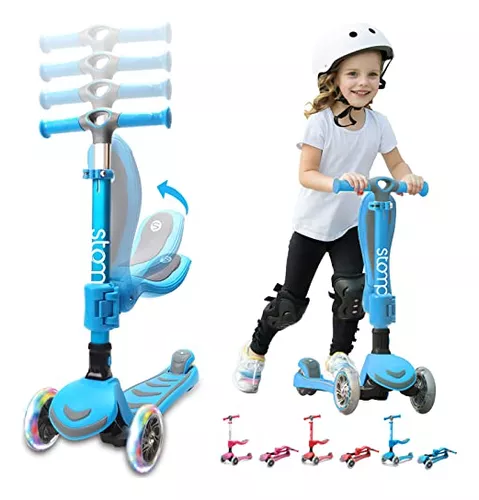 Patinete Stompa Para Niños De 2 A 5 Años, Patinete De 3 Rued