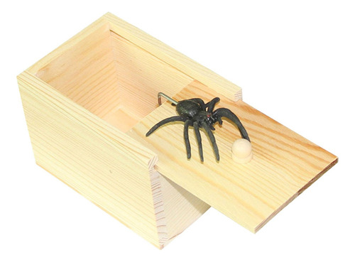 Caja De Madera Para Susto De Araña De Broma, Juguete