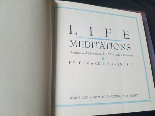 Life Meditations Thoughts And Quotations En Ingles Tapa Dura (Usado)