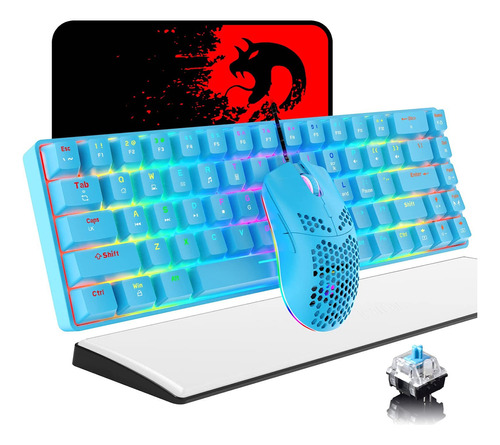 60 Teclado Mecánico Para Juegos Interruptor Azul Mini ...