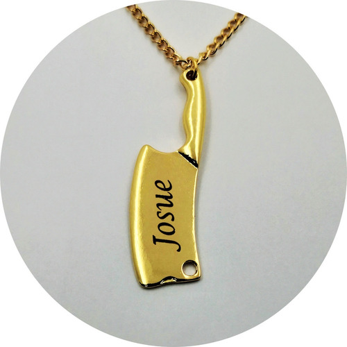 Imagen 2 de 9 de Dije Hacha Chef Cocinero Grabado Láser Personalizado M1009
