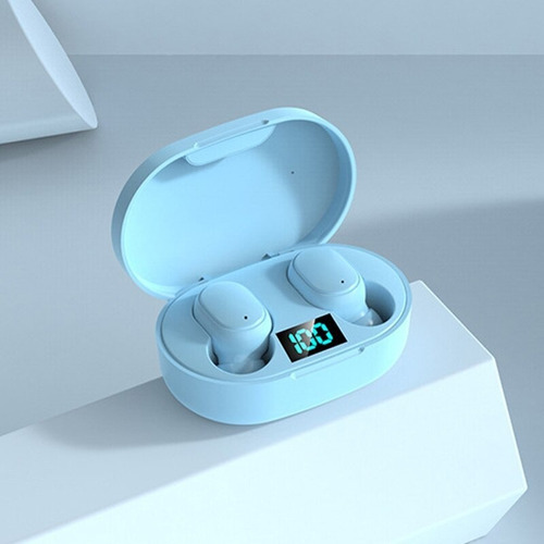 Fone De Ouvido Bluetooth Microfone Compatível Samsung iPhone Cor Azul