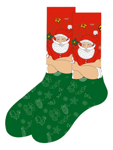 6 Paquetes De 2 A 6 Bonitos Calcetines Navideños, Calcetines