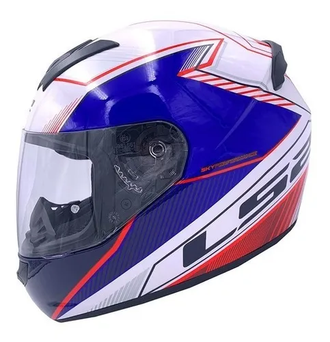 Casco ls2 azul y blanco hotsell