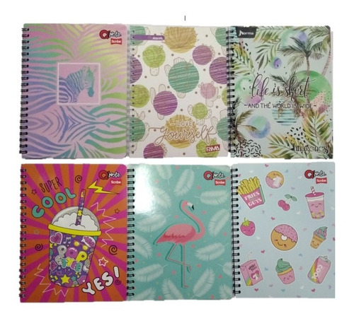 Cuaderno Argollado  Cuadriculado Pequeño De 100 Hojas X 6und