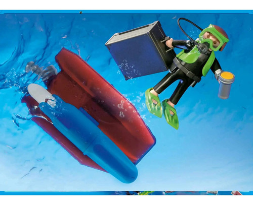 Playmobil City Life Lancha De Policia Int 71394 Intek Color Azul