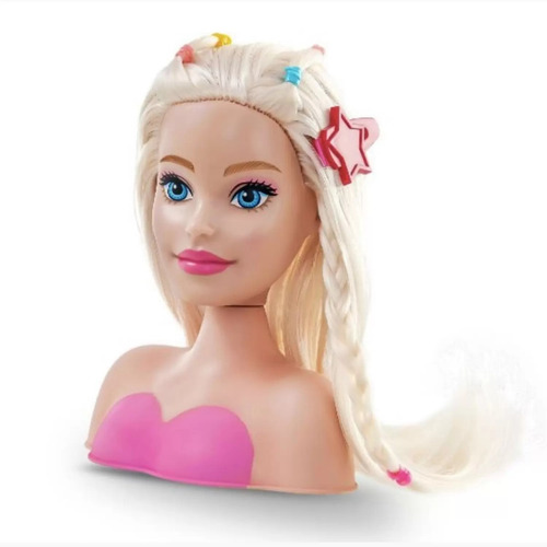 Busto Boneca Barbie Pentear Maquiar Original Com Acessórios