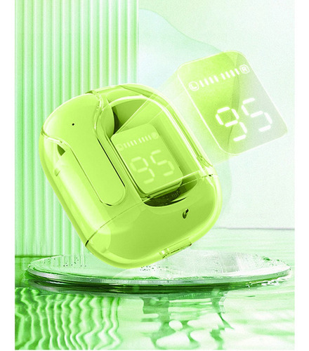 Audífonos Inalámbricos Bluetooth Screen Digital Tws Color Verde Menta