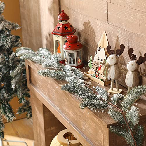 Guirnalda De Pino De Navidad Artificial Escarchado Niev...