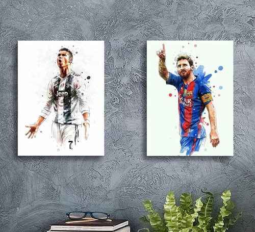 Set De 2 Piezas De Pintura De Diamantes 5d Diy Messi Cristia