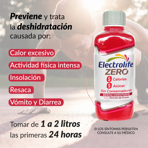 Electrolife Zero Suero Rehidratante Ponche De Frutas 6pz