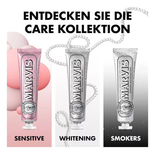 Para Creme Dental Marvis Whitening Mint, Pacote Com 2
