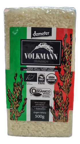 Arroz Carnaroli Orgânico Biodinâmico Demeter Volkmann 500g