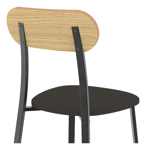 4 Sillas Negras Modernas De Caño Con Asiento Tapizado Antidesgarro Negro Negro